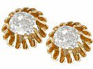 1.13ct Diamond and 14ct Yellow Gold Stud Earrings - Antique Circa 1900