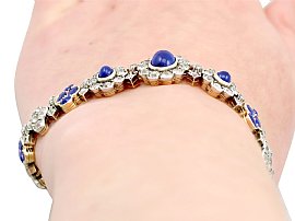antique sapphire and diamond bracelet wearing