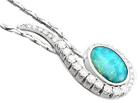 1950s vintage opal and diamond pendant