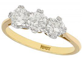 1930s Yellow Gold Diamond Trilogy Ring