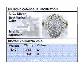 Unusal Vintage Diamond and Gold Ring Card