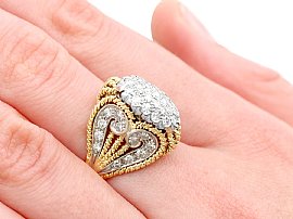 Unusual Vintage Diamond and Gold Ring Wearing