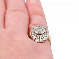 Art Deco Diamond Ring Wearing Finger