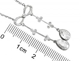 Antique Pear Drop Diamond Pendant Ruler
