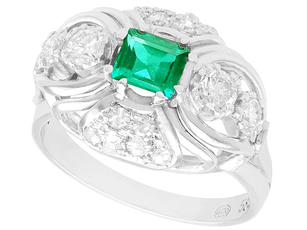 1950s Emerald and Diamond Ring