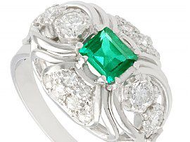 Emerald and Diamond Ring 1950s 