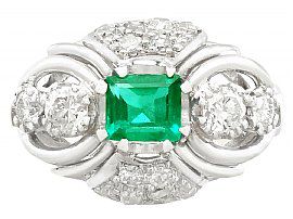 1950s Emerald and Diamond Ring Vintage