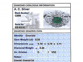 1950s Emerald and Diamond Ring Card