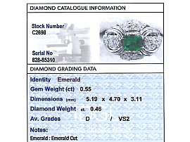 1950s Emerald and Diamond Ring Grading