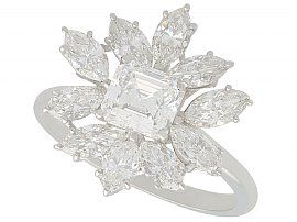 vintage diamond floral cluster ring