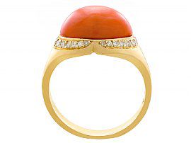 Coral and Diamond Ring 