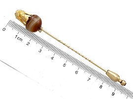 Victorian Agate Pin Brooch Ruler