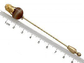 Victorian Agate Pin Brooch Ruler
