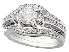 1.51ct Diamond and 14ct White Gold Dress Ring - Vintage Circa 1980