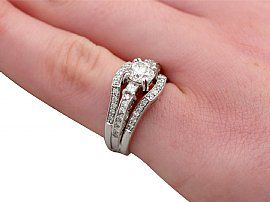 Vintage Stacked Diamond Rings Wearing Hand