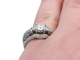 Vintage Stacked Diamond Rings Wearing Finger