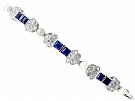 1.62ct Sapphire and 0.65ct Diamond, Seed Pearl and 18ct White Gold Bracelet - Antique Circa 1910