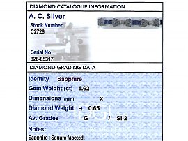 vintage sapphire bracelet grading data 