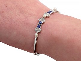 wearing vintage sapphire bracelet 