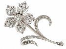 1.89ct Diamond and 9ct Yellow Gold, Silver Set Floral Brooch - Antique Victorian