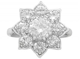 Vintage Floral Cluster Diamond Ring for Sale 