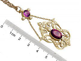 gold Edwardian amethyst necklace
