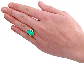 Antique Chrysoprase Ring wearing