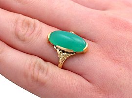 Antique Chrysoprase Ring on hand
