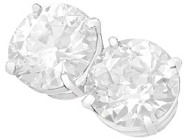 6.02ct Diamond and Platinum Stud Earrings - Antique and Contemporary