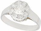 1.08ct Diamond and 18ct White Gold Cluster Ring - Antique Circa 1920