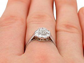 Antique 1920s Diamond Ring Wearing Finger