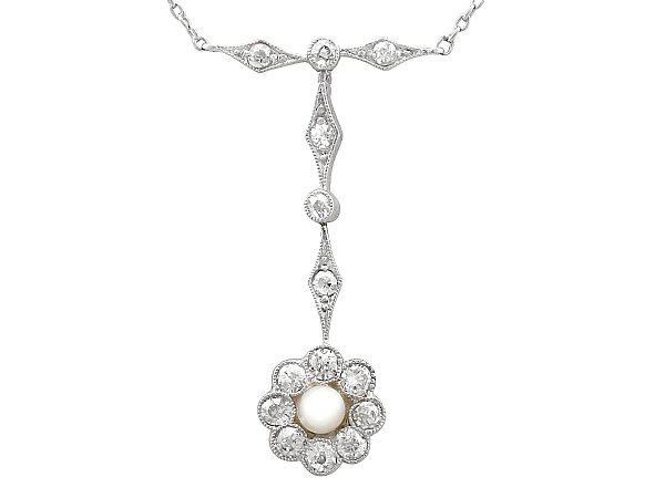 Pearl and Diamond Necklace Yellow Gold