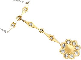 Pearl and Diamond Necklace Yellow Gold Reverse