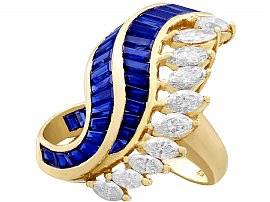 Unusual Sapphire and Gold Dress Ring