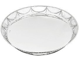 Antique Pierced Silver Gallery Tray in Sterling Silver