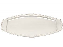 Sterling Silver Drinks Tray - Art Deco Style - Vintage George VI (1949)