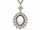 Cultured Pearl and 5.32ct Diamond, 18ct White Gold Necklace - Vintage Circa 1965