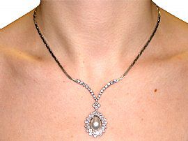 Vintage Cultured Pearl and Diamond Necklace