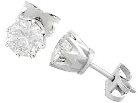 1980s diamond platinum stud earrings