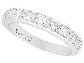0.72ct Diamond and 18ct White Gold Half Eternity Ring - Vintage 1975