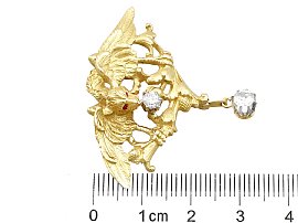 antique diamond griffin brooch size