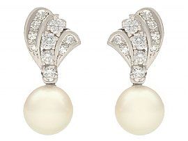 1960s pearl and diamond earrings