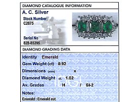 Three Stone Emerald Ring with Diamonds
