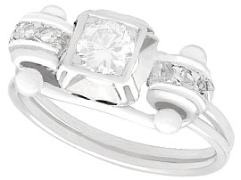 0.53ct Diamond and 18ct White Gold Dress Ring - Vintage Circa 1950