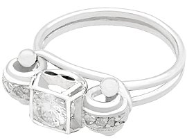 Vintage 1950s Diamond Dress Ring in White Gold