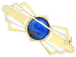 Lapiz Lazuli Brooch on Gold Reverse