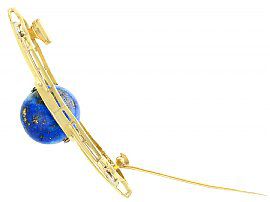 Lapiz Lazuli Brooch on Gold Clasp