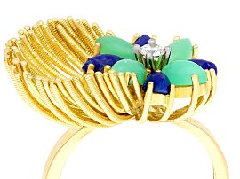 Unusual Dress Ring with Gemstones UK