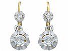 0.41ct Diamond and 18ct Yellow Gold Drop Earrings - Antique French Circa 1930