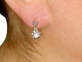 1930s Diamond Earrings Wearing
